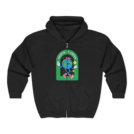 Keepin it Green Zip up hoodie